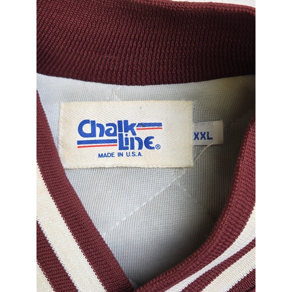 Texas A&M Aggies Vintage 80s Chalk Line Satin Bomber Jacket Maroon Red XXL USA - Picture 5 of 10